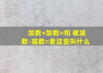 加数+加数=和 被减数-减数=差这些叫什么